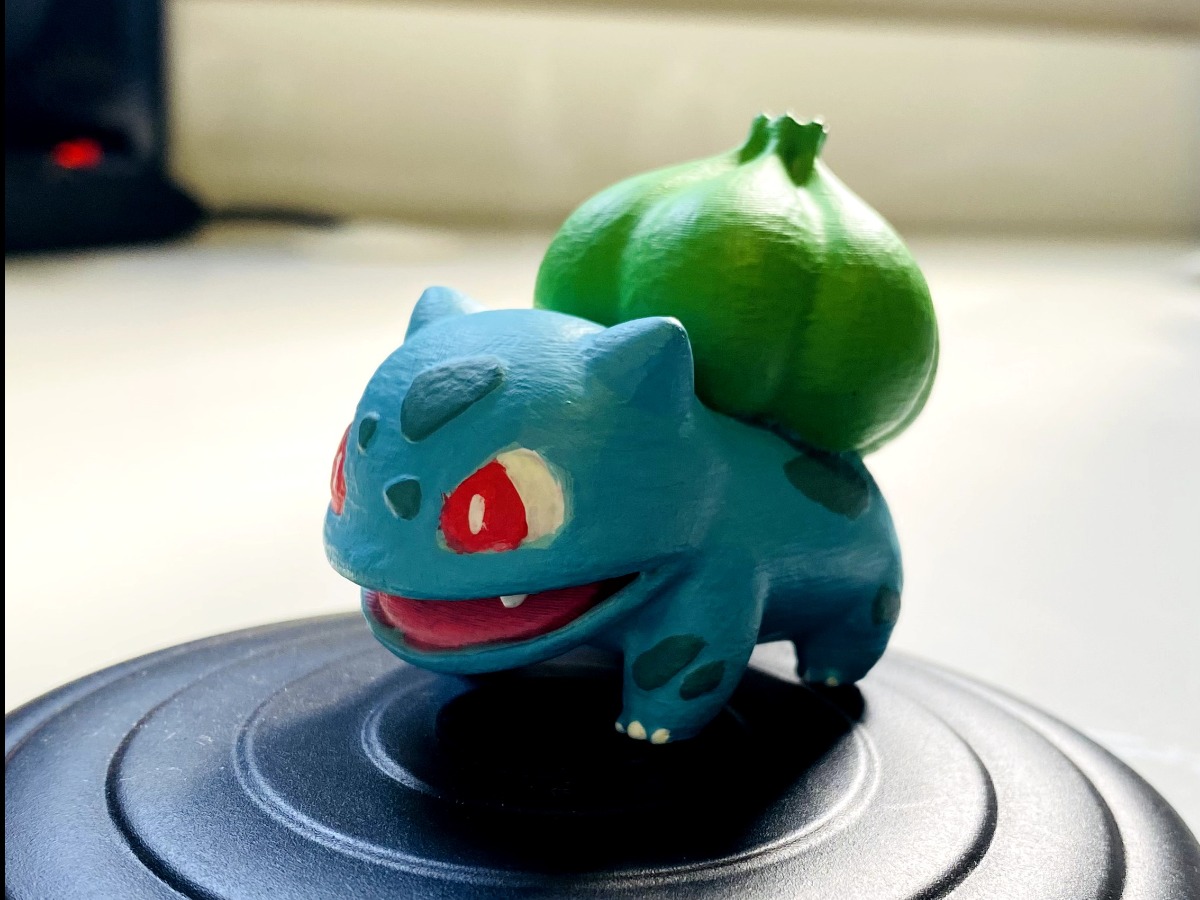Colecionável Bulbasaur #001 impresso em 3D e pintado artesanalmente