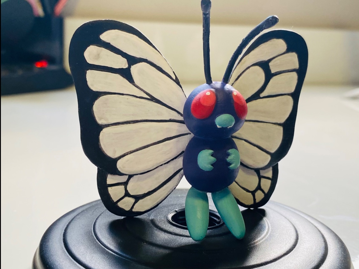 Colecionável Butterfree #012 impresso em 3D e pintado artesanalmente